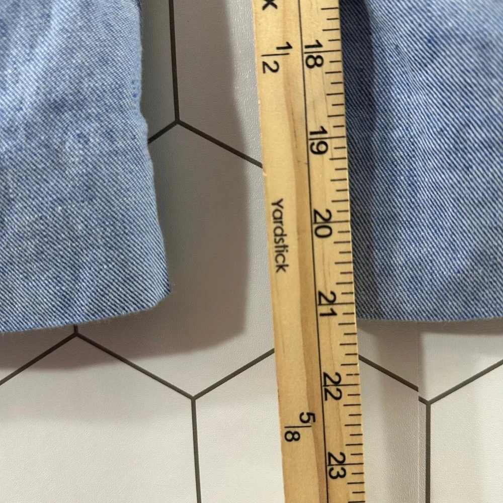 Banana Republic Womens 6S Blue Linen Cotton Blend Wide Leg Cropped Trousers